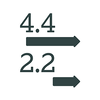  Icon of graph showing 2.2 and 4.4
 